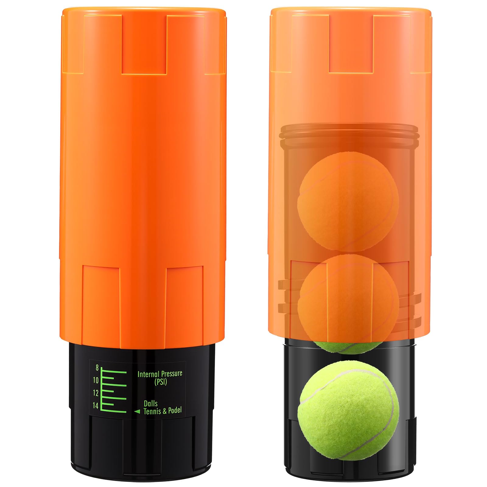 Soulchen 1 Pack Tennis Ball Pressurizer for 3 Balls, 14 Psi,Orange โ image 1