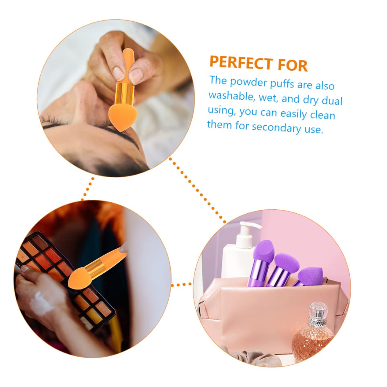 POPETPOP 30pezzi Spugnette Makeup Portatili Strumenti Cosmetici Versatili Per Applicazione Fondotinta e Trucco Lavabili e Riutilizzabili Per Uso Quotidiano e Professionale
