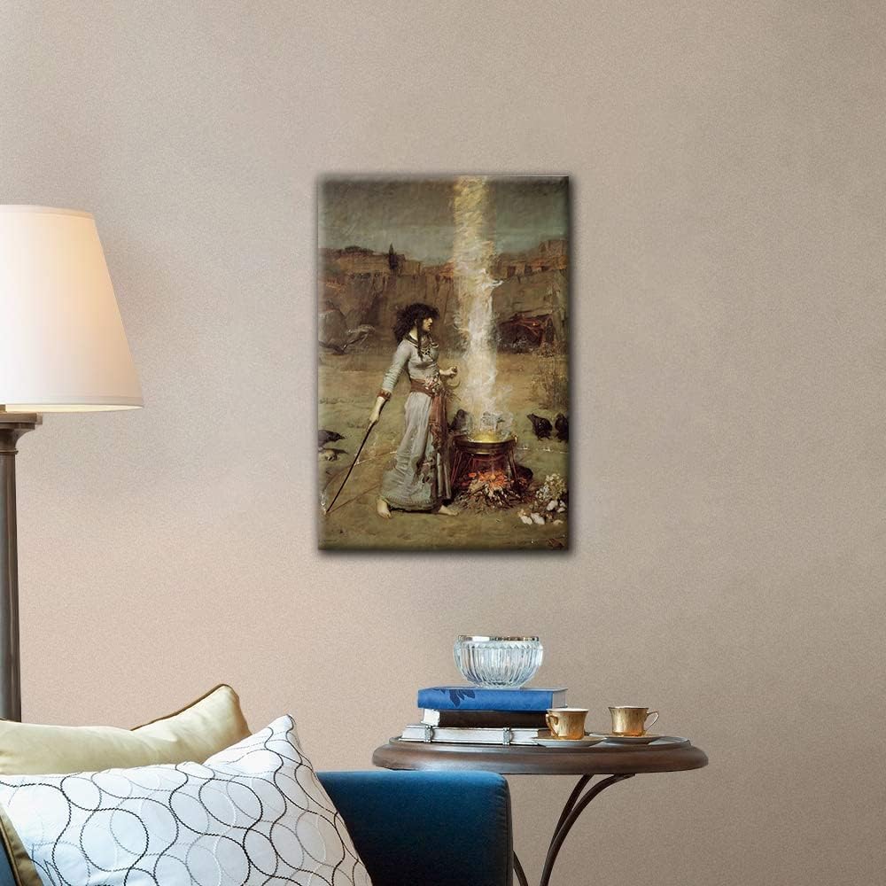 Gothic Wall Art Canvas Prints, The Witch Magic Circle by John