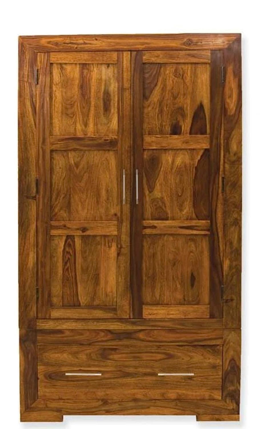 Wardrobe with 2 Door and 1 Drawers Storage for Clothes | Wood Almari for Living Room Bedroom Home | Wooden Furniture Sheesham Wood | Storage Wardrobe for Bedroom (Provinicial Teak Finish)-image-30