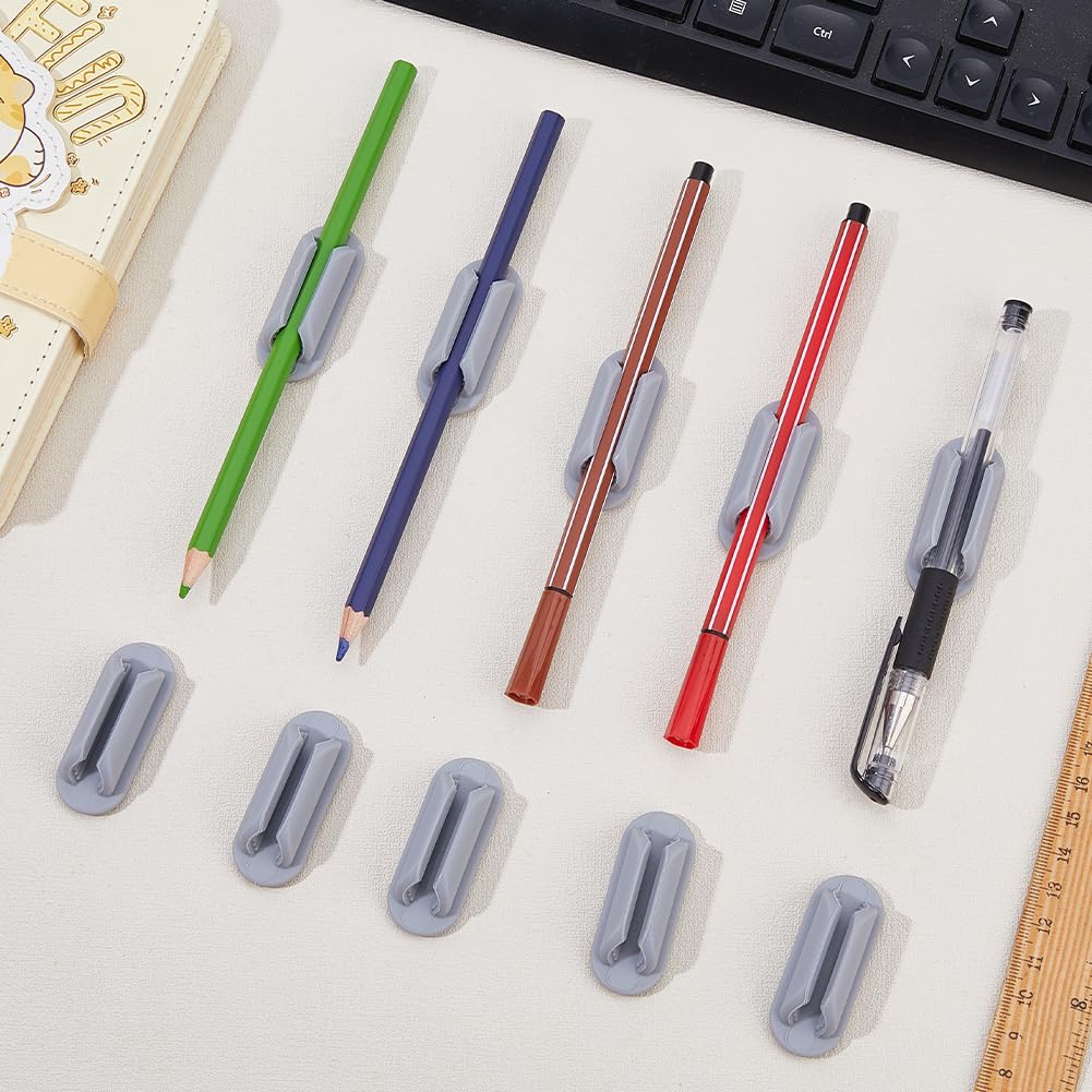DICOSMETIC 20 portapenne adesivi in silicone grigio, 5 cm di diametro, per scrivania e parete