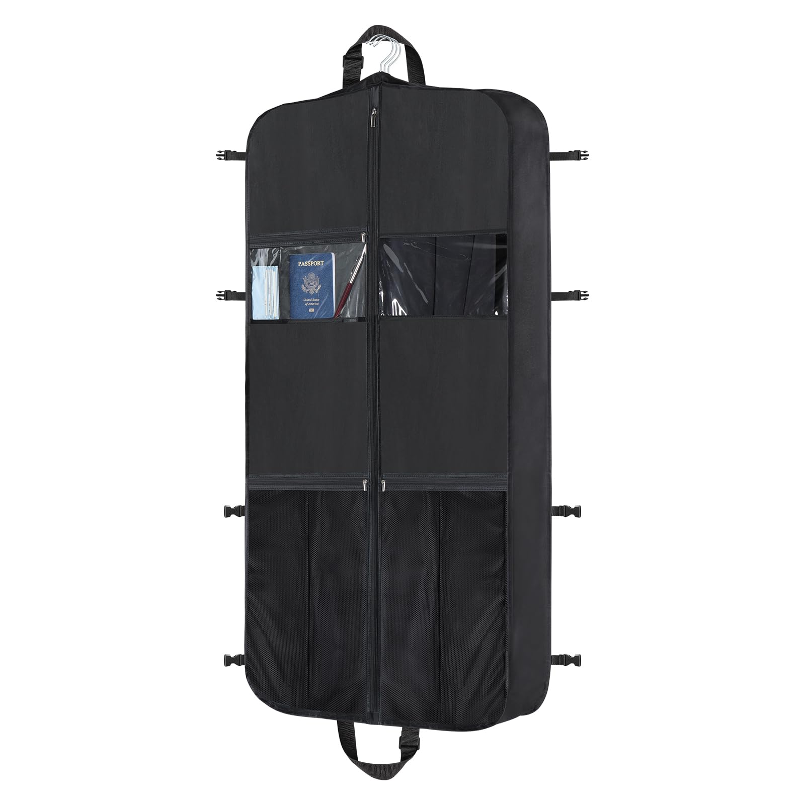 Zilink 48 Inch Garment Bags for Travel Heavy Duty Travel Suit Bag for Men Women with Buckles Shoulder