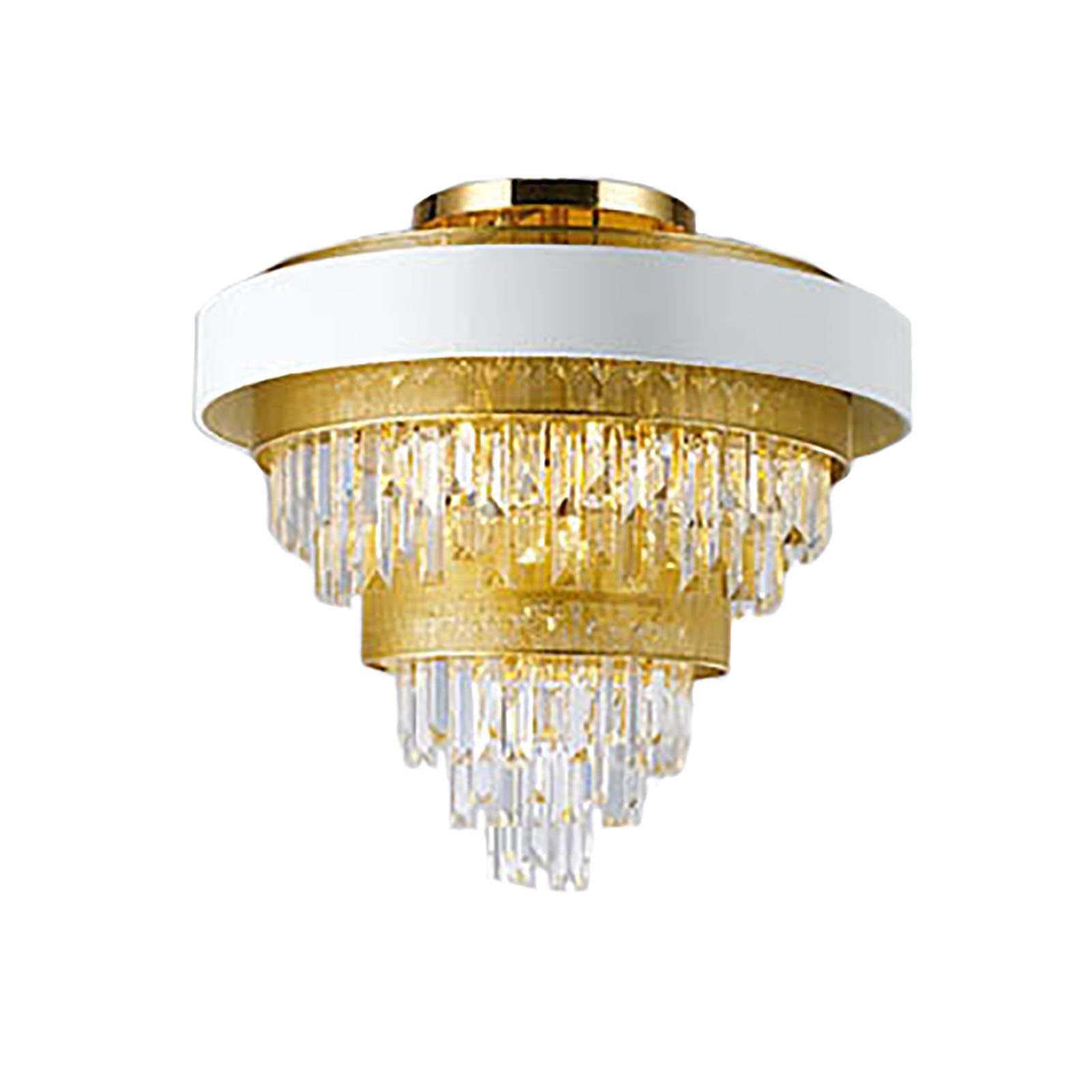 Nowoczesne kryształowe żyrandole sufitowe, przezroczyste kryształowe lampy K9 Flush Mount, elegancka okrągła lampa wisząca LED do salonu, jadalni, sypialni, salonu - biała 62x60cm