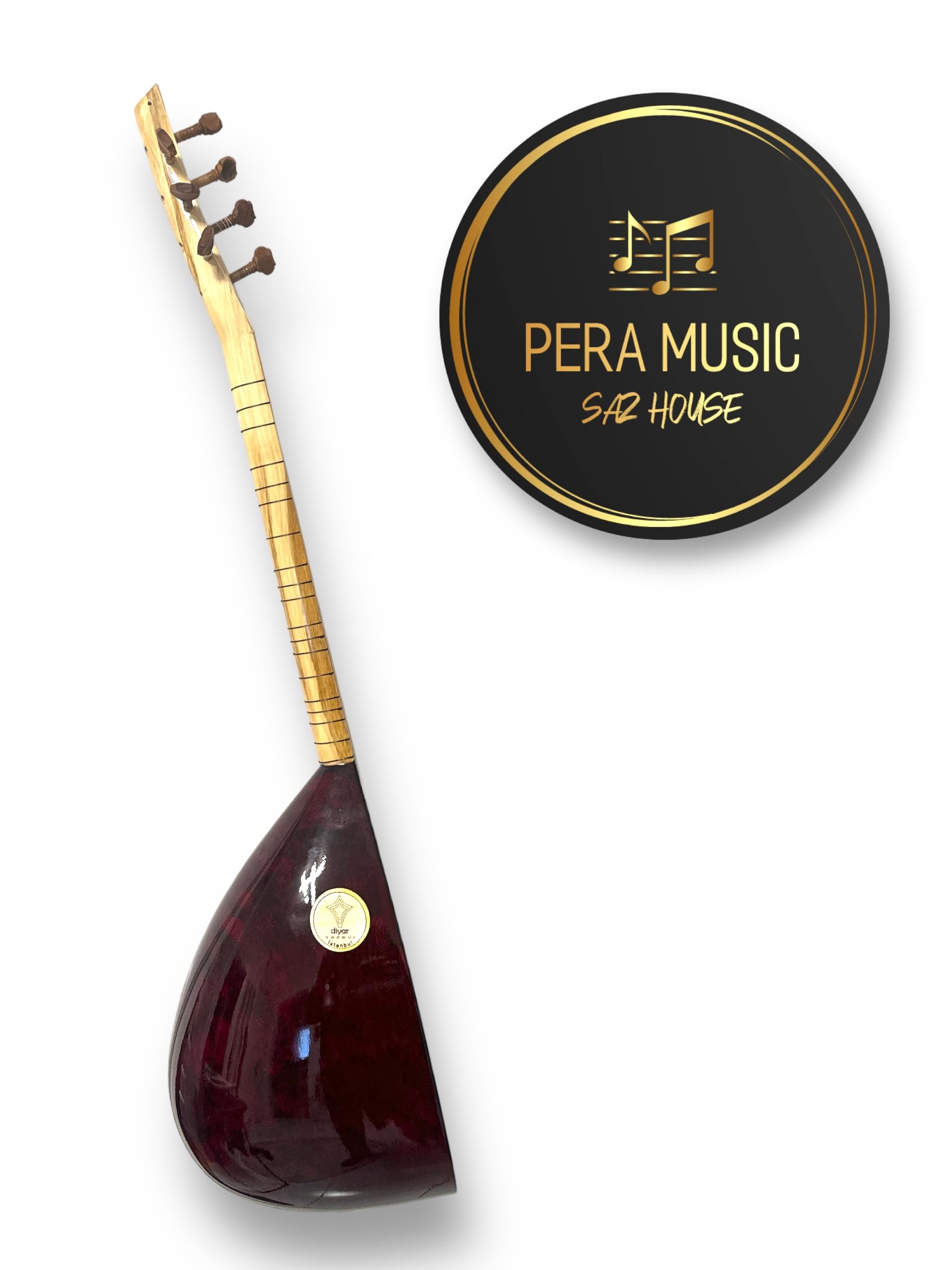 Saz Baglama Kurzhals mit Tonabnehmer, Tasche und Zubehör Profi