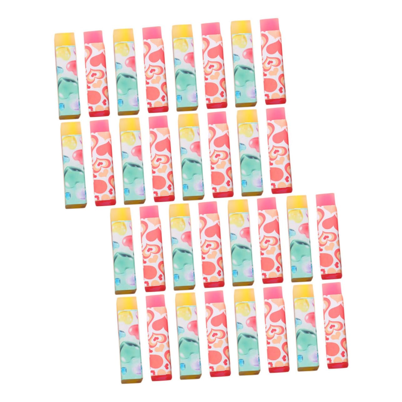 Gomme da Cancellare a Cuore Kawaii 32 Pezzi in Pvc | Festa Scuola Decor, Cartoon Erasers, Learning Stationery, Facile da Usare, per Bambini e Kids