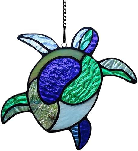 Colgante de ventana de acrílico colorido tortuga atrapasoles regalo pared ventana decoración