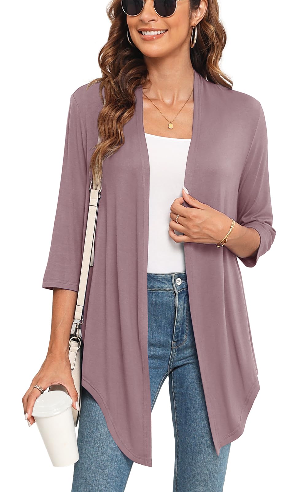 Veryoung Women's 2026 Casual Short Sleeve Cardigan Front Tie Lightweight Summer Casual Open Front Cardigans