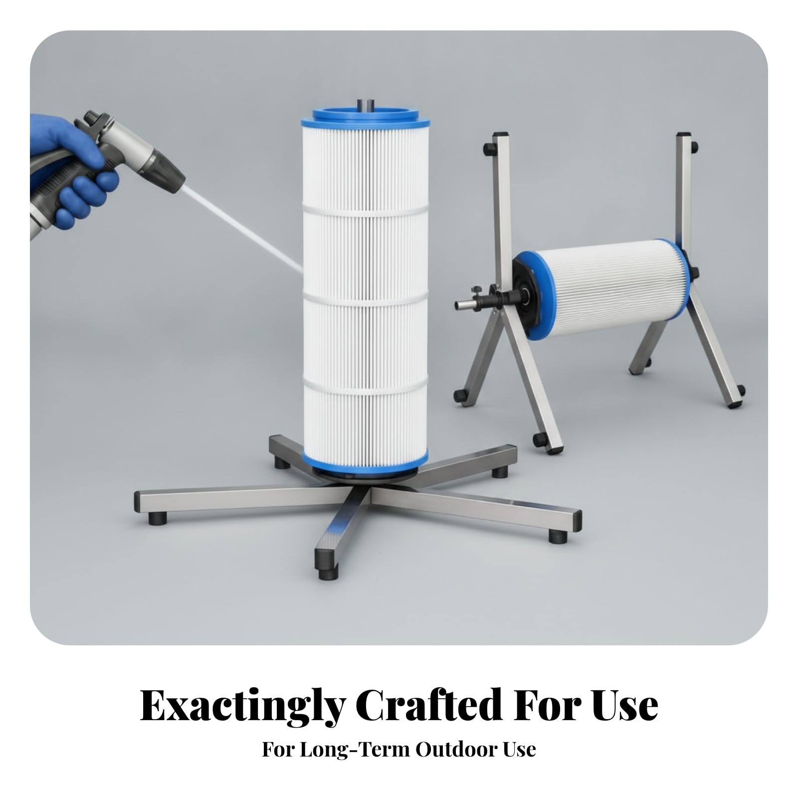 Soporte para Cartucho Filtro | Estructura Metálica Estable, Limpiador Cartuchos Filtro con Soporte Trípo, Profunda