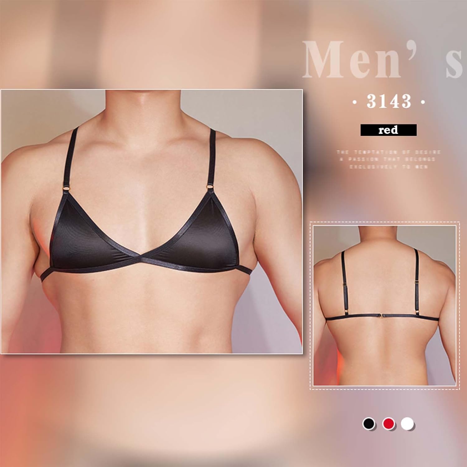 Sexy Sissy Femboy Mens Bra And Thong Panty Set Extreme Sheer Silk Bikini Crossdressing Apparel Male to Female - Image 5