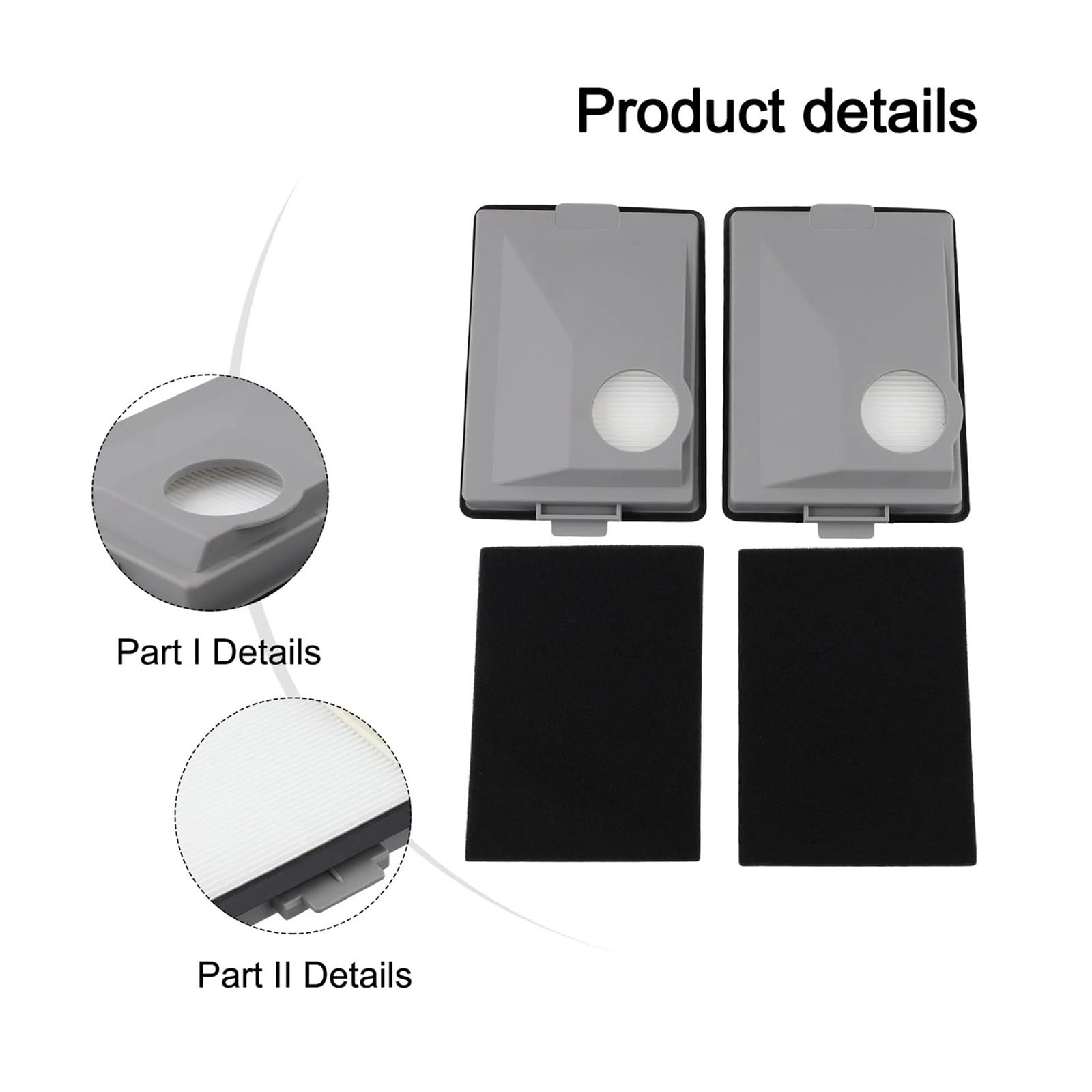 Filtro De 1/2 Uds, Compatible Con Miele,CX-FSF, Compatible Boost,CX1-11639250, Polvo Espuma, Accesorios for Aspiradoras(2pcs)