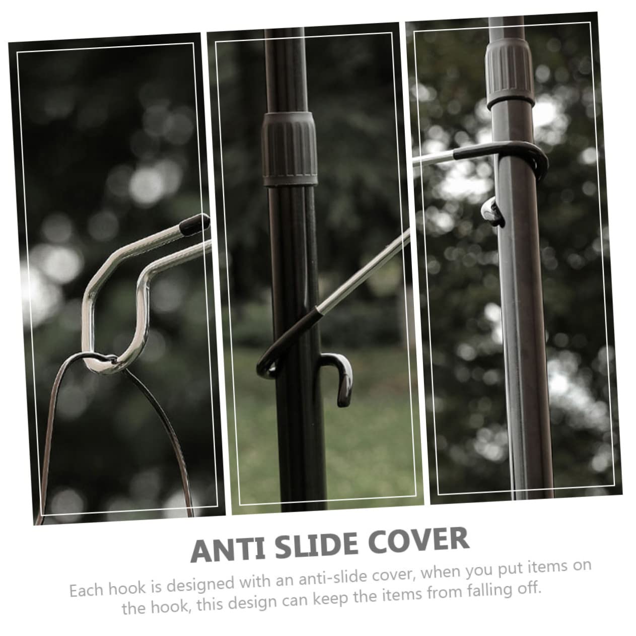 3DOG Camping Lampenhalter – Metallhaken 23 Cm, Antirutsch, Für Gestänge 19–25 Mm, Wetterfest, Ohne Werkzeug Montierbar