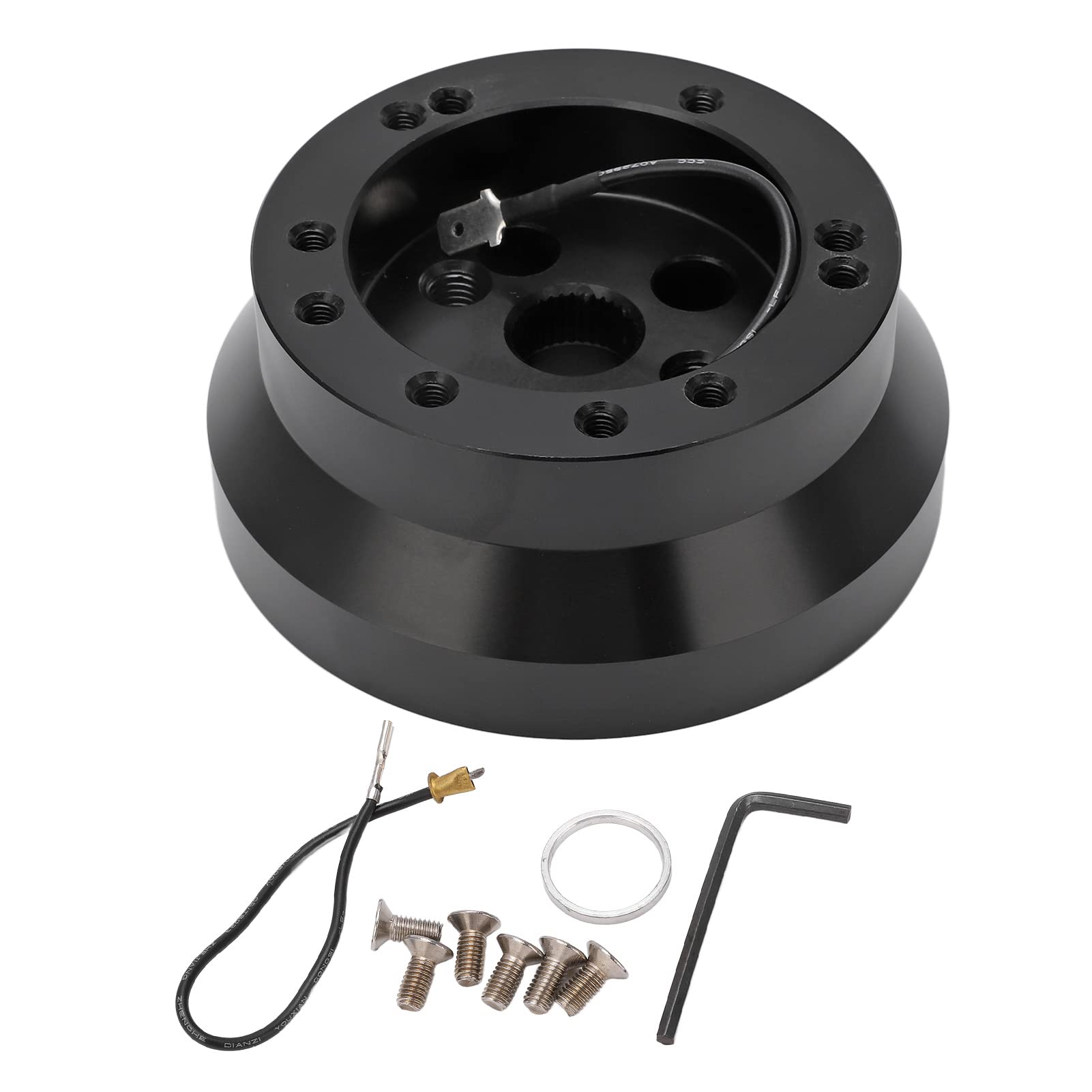 Adaptateur de Moyeu de Volant Stable Durable 5 6 Trous Adaptateur Cj5 Cj7 Scrambler Chrome (Noir)