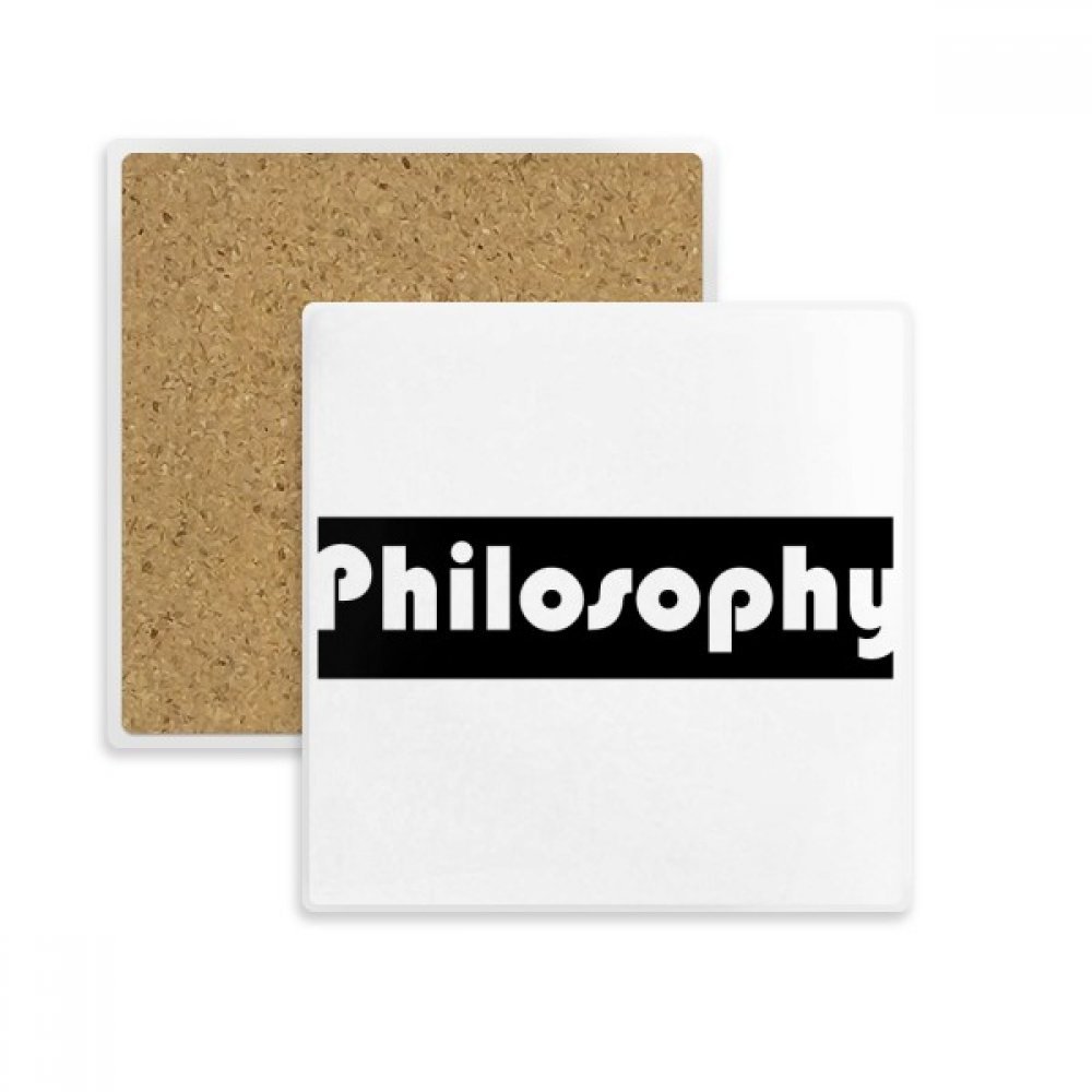 Dessous de verre carré noir philosophie design absorbant et élégant pour vos tasses
