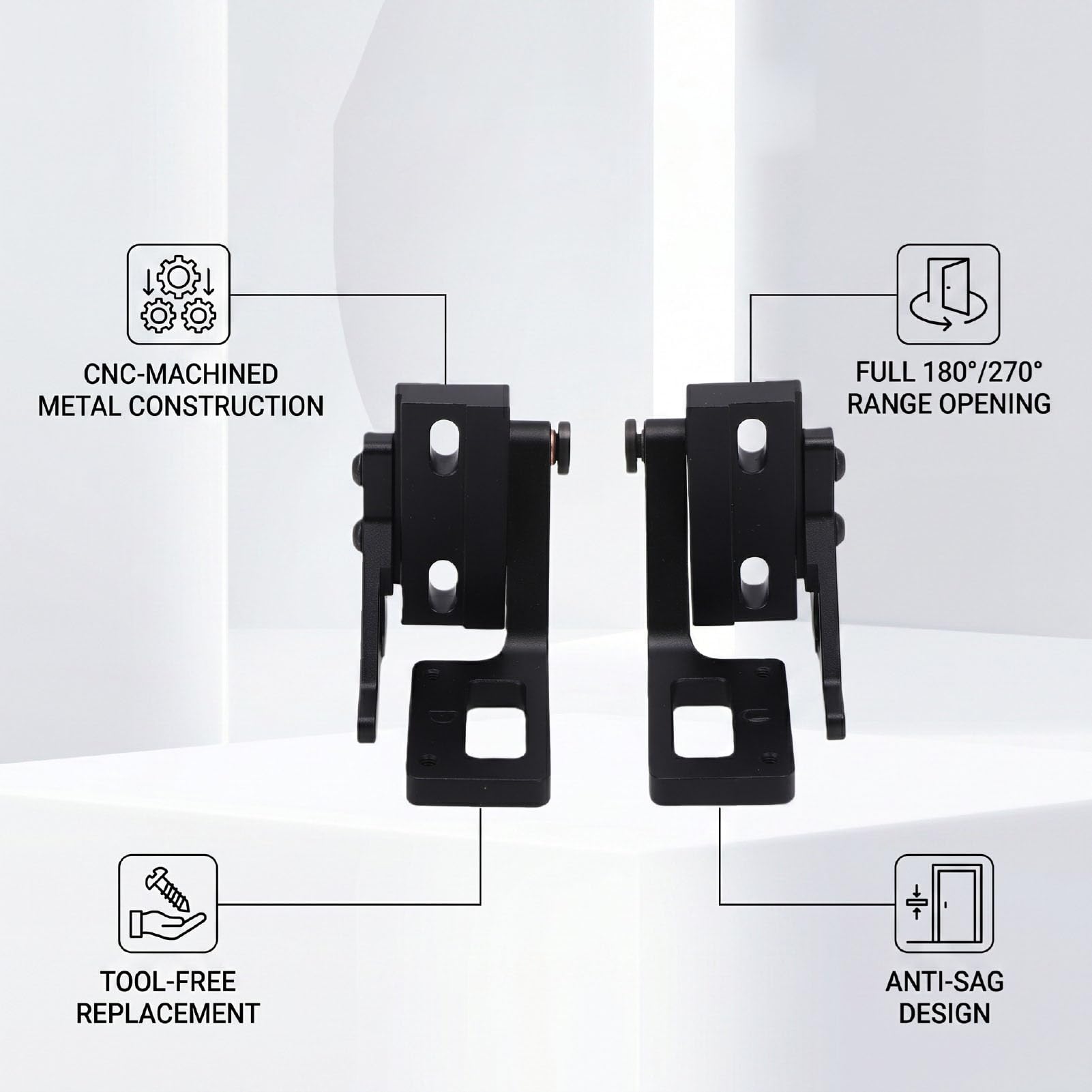 Fafeicy Kit di Sostituzione Cerniera Porta in Lega di Alluminio per Stampante 3D Snapmaker U1 180 270 Gradi