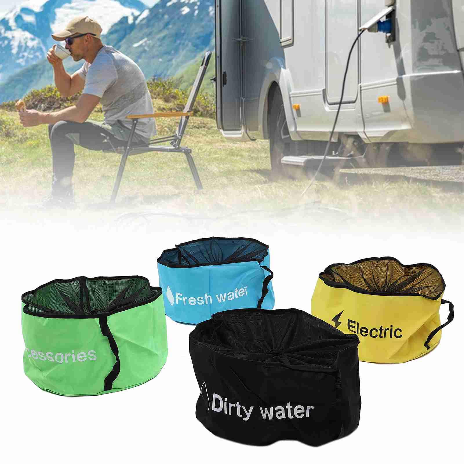 Wohnmobil Schlauch Aufbewahrungstasche, 4er Set 600D Oxford Stoff