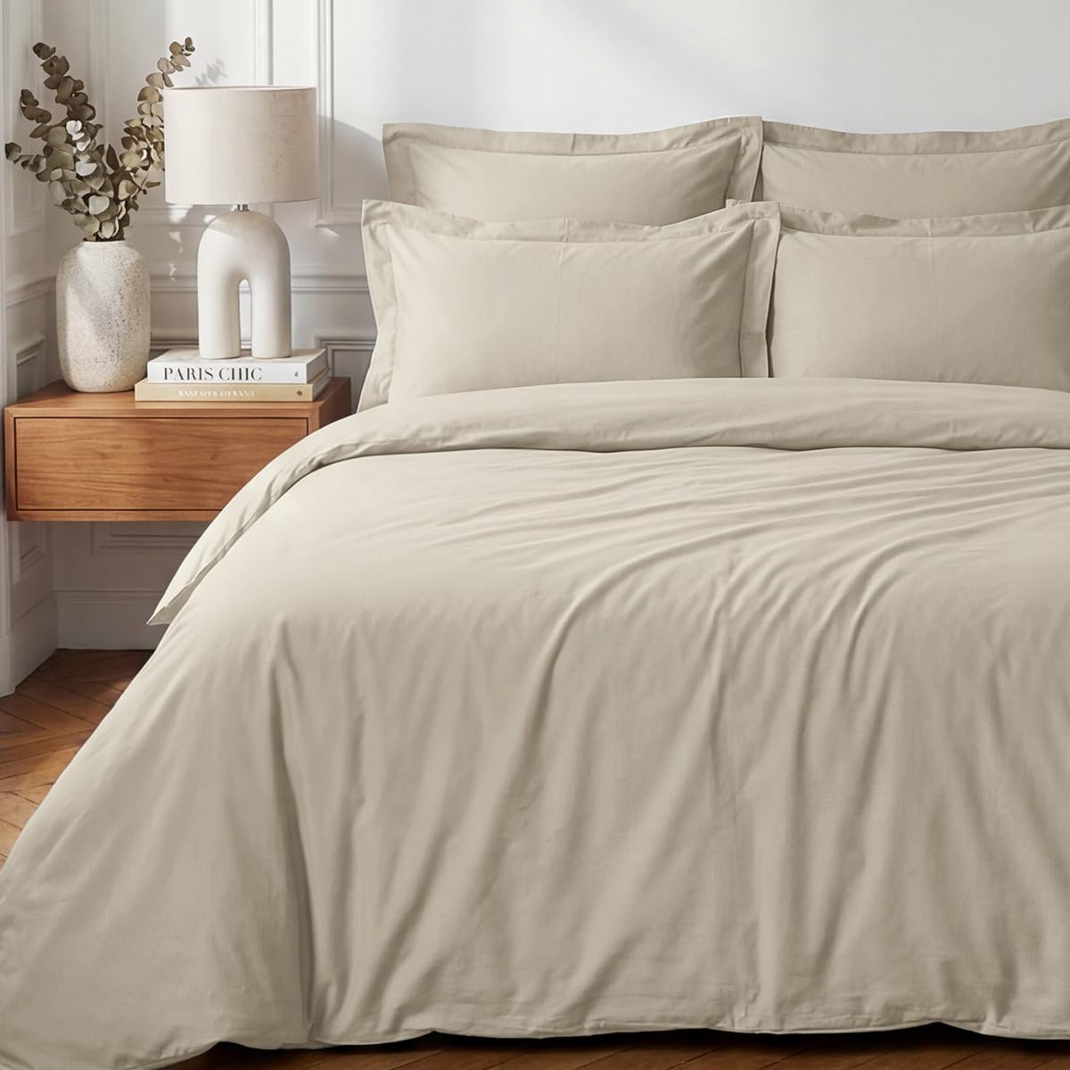 Sensei Maison - Housse de Couette en Percale Coton Soft Percale - 240x220 cm - Ficelle