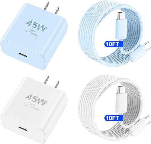 Miniatura 16 de Cargador para iPhone 17 16 Pro Max de carga rápida, 45 W USB C iPhone 17/16 bloque de carga súper rápido con cable de carga tipo C de 10 pies de