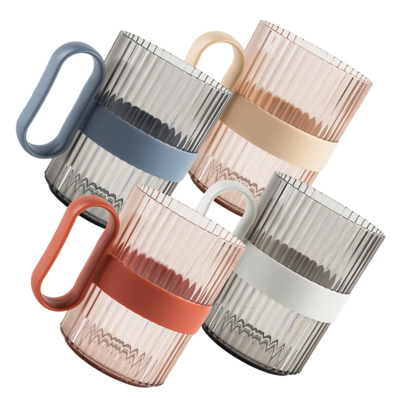 HOOTNEE 4pcs Couples Toothbrush Cup Set Brush Cups Toothpaste Holder Modern Design Bathroom Supplies