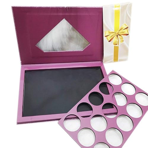 Miniatura 2 de Paleta de maquillaje magnética vacía de gran tamaño con ventana transparente en forma de diamante