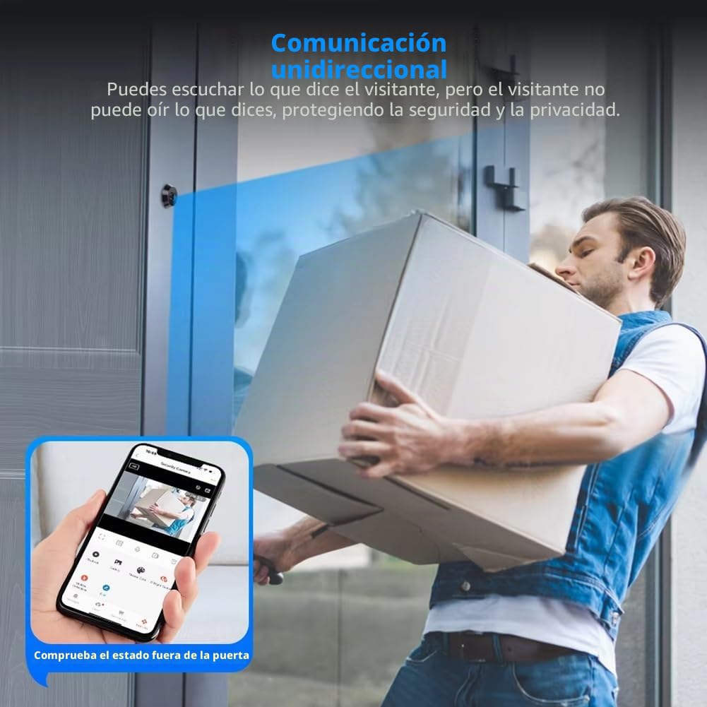 Tuya Life Hogar Cámara Espía Digital 2.4G/5G Mini Cámara Tuya Cámara Espía para Puerta