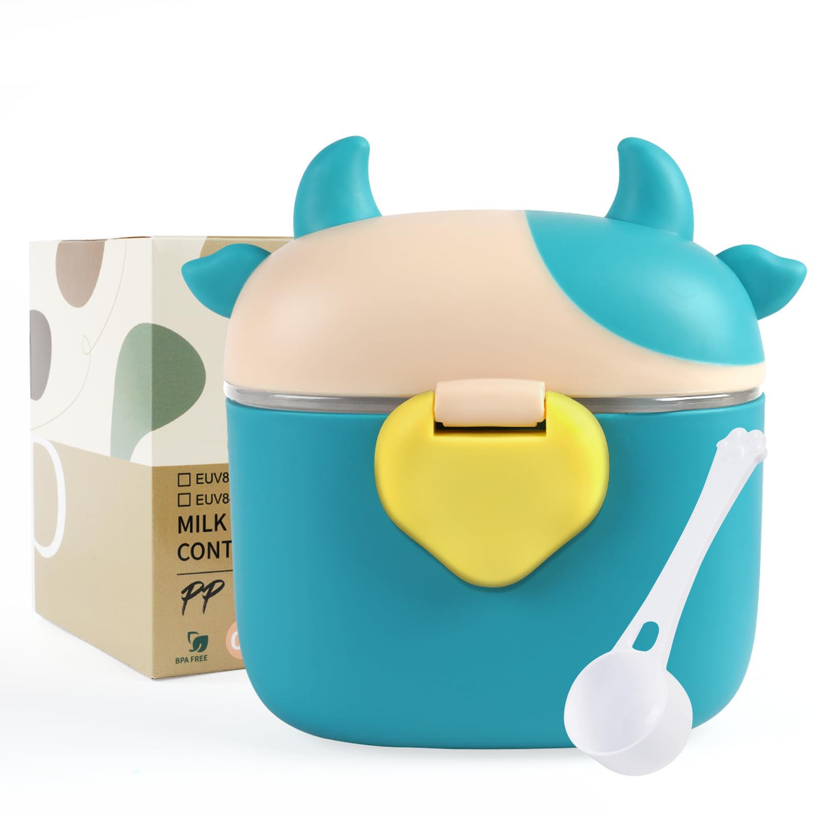 Aolso Dosatore per Latte in Polvere, 230g Dispenser di Polvere Formula, Dispenser di Latte in Polvere Sigillato per Neonati, Cereali, Frutta, Contenitore per Alimenti Portatile (Verde)