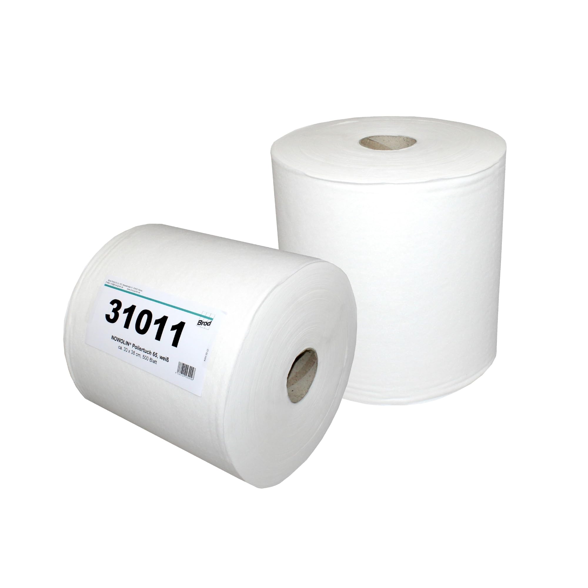 NOWOLIN® Poliertücher auf Rolle, 500 Blatt, 30x38 cm, Polyester-Viskose | Voluminöse Tücher der Spitzenklasse mit Textil-Charakter, saugfähig, hochelastisch, formstabil, reißfest, fusselarm und weich