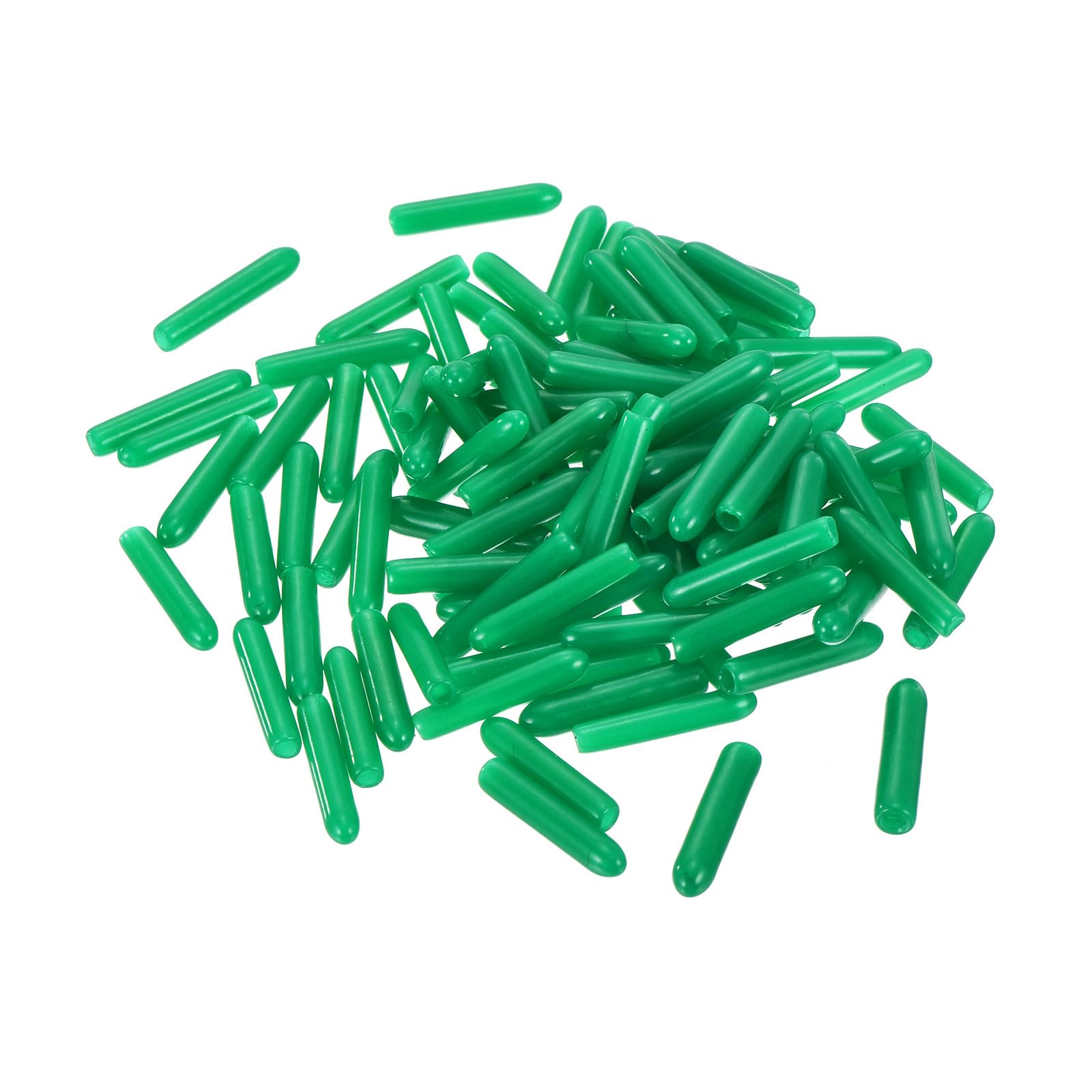 uxcell 100pcs Rubber End Caps 2mm ID Vinyl Cap Cover Screw Protectors Dark Green