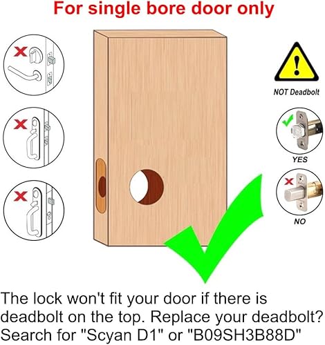 Miniatura 2 de Cerradura de puerta inteligente, cerradura de puerta de entrada sin llave, cerradura de manija SCYAN X2 con acceso de teclado para pantalla táctil,