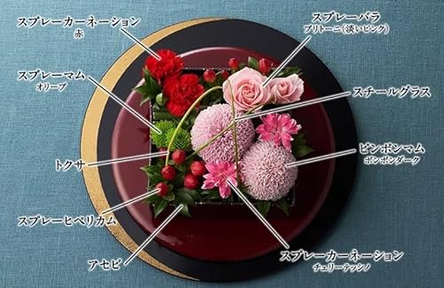 伊藤久右衛門 母の日 花とスイーツ 和のボックスフラワー ピンポンマム ＆ 宇治抹茶のお菓子詰め合わせ 2026 フラワーアレンジメント 竹かごセット 風呂敷包み 造花飾り付き くず餅 もなか カステラ せんべい ぷりん 豪華 プレゼント 花咲 バスケット ギフト 感謝 カーネーション 花束 花とお菓子 50代 60代 70代 スイーツ 5枚目