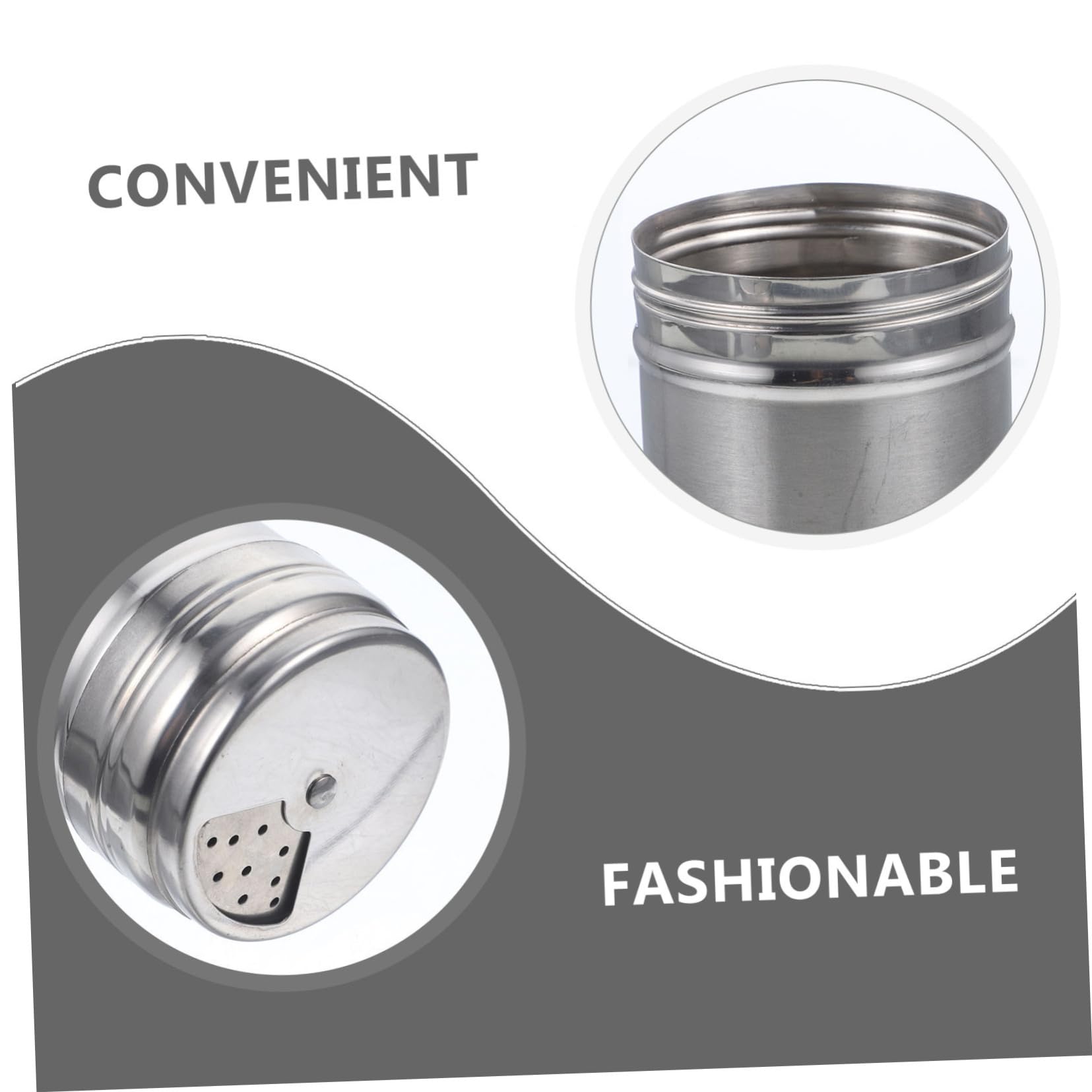 HOLIDYOYO Stainless Steel Spice Jars Labels Cooking Seasoning Bottles for Grilling Baking and Cooking Random Color