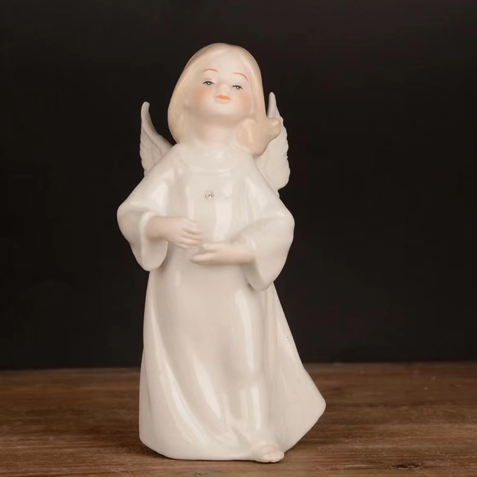 Figurka aniołków, statua, ozdoba na biurko, figurki aniołów, ceramiczny uroczy cherubin dekoracyjny, Boże Narodzenie na wesele dekoracja stołu urodzinowego (kolor: D)
