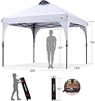 Vista 2 de ABCCANOPY - Toldo desplegable de 10 x 10 pulgadas, para exteriores, portátil, ideal para la playa; toldo con bolsa de transporte con ruedas, 4 sacos