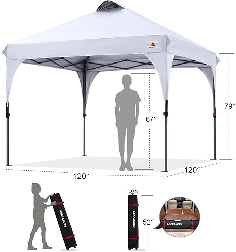 Miniatura 2 de ABCCANOPY - Toldo desplegable de 10 x 10 pulgadas, para exteriores, portátil, ideal para la playa toldo con bolsa de transporte con ruedas, 4 sacos