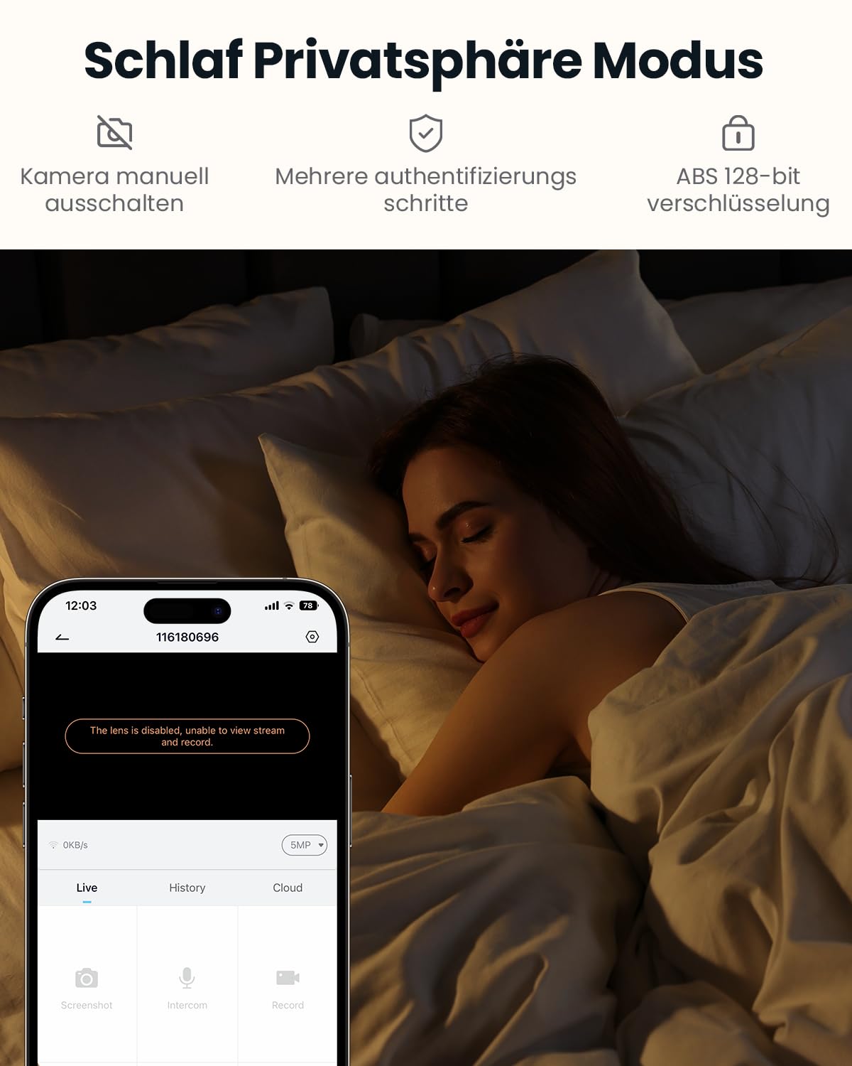 ieGeek 2K Überwachungskamera Innen,2.4G/5GHz WLAN Kamera,Babyphone mit Kamera,15M Nachtsicht,Bewegungserkennung,Auto Tracking,One Touch Patrol,2-Wege-Audio(Weiße2)