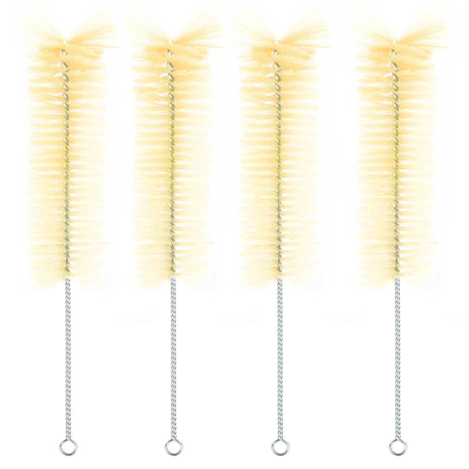 stonylab Cylinder Brushes, 4-Pack Soft Bristle Lab Glassware Cleaning Brushes with Stainless Steel Handle for 50-1000 ml Cylinders, 40cm