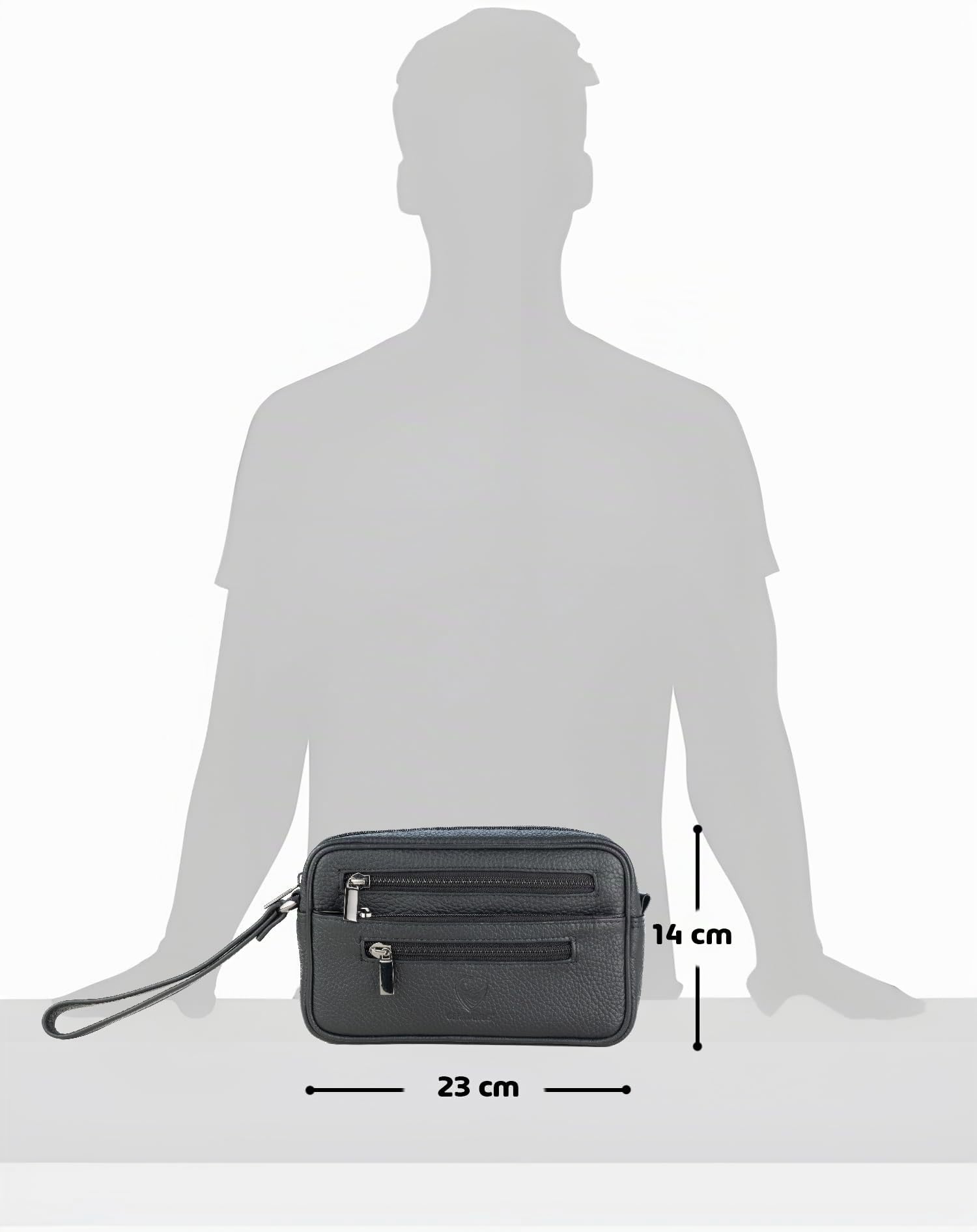GERMANUS Oliver - Bolso de mano de piel auténtica para hombre y mujer