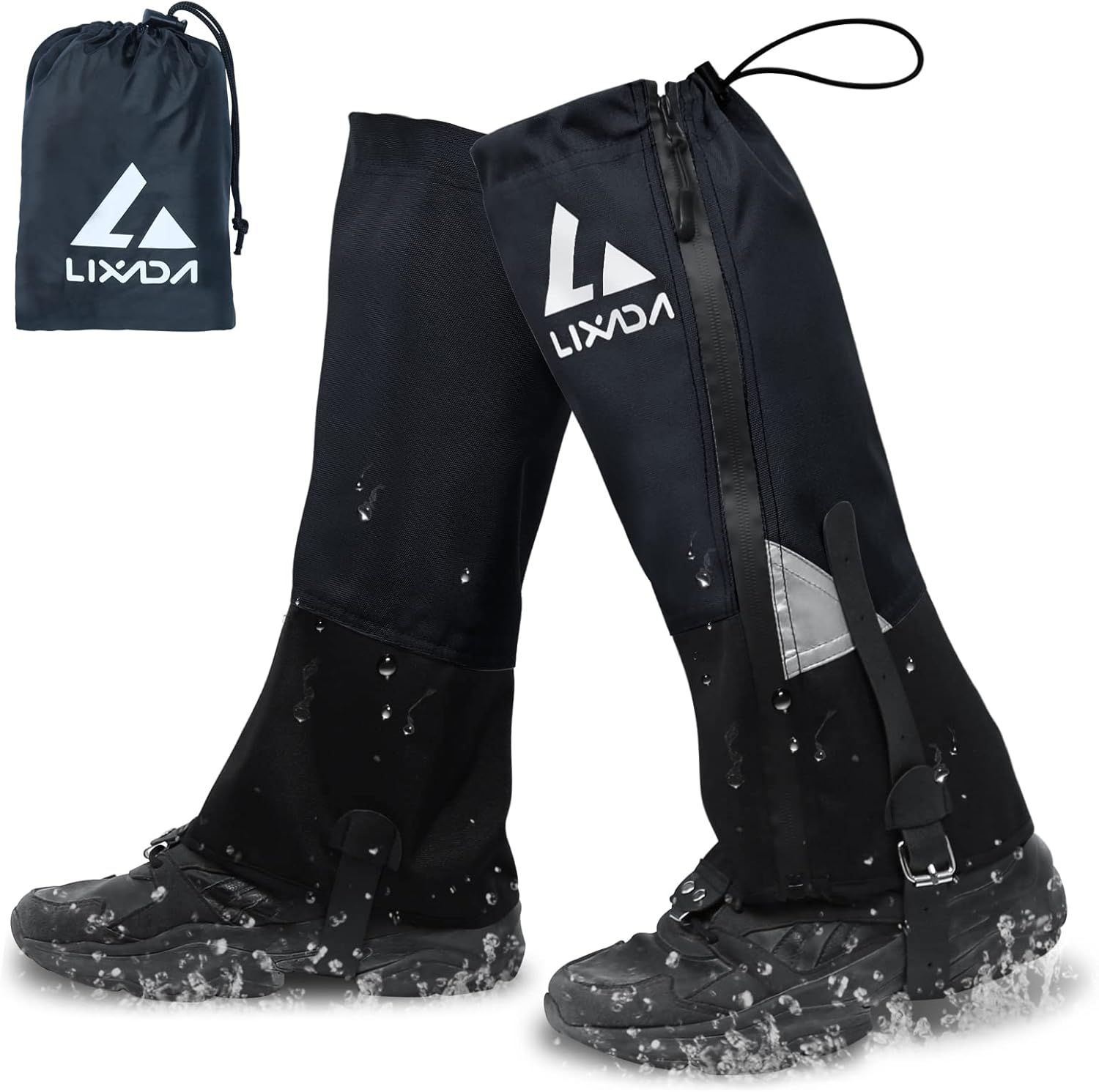 Lixada Leg Gaiters TearResistant High Leg Gaiters Rain Waterproof Snow Gaiters Adjustable