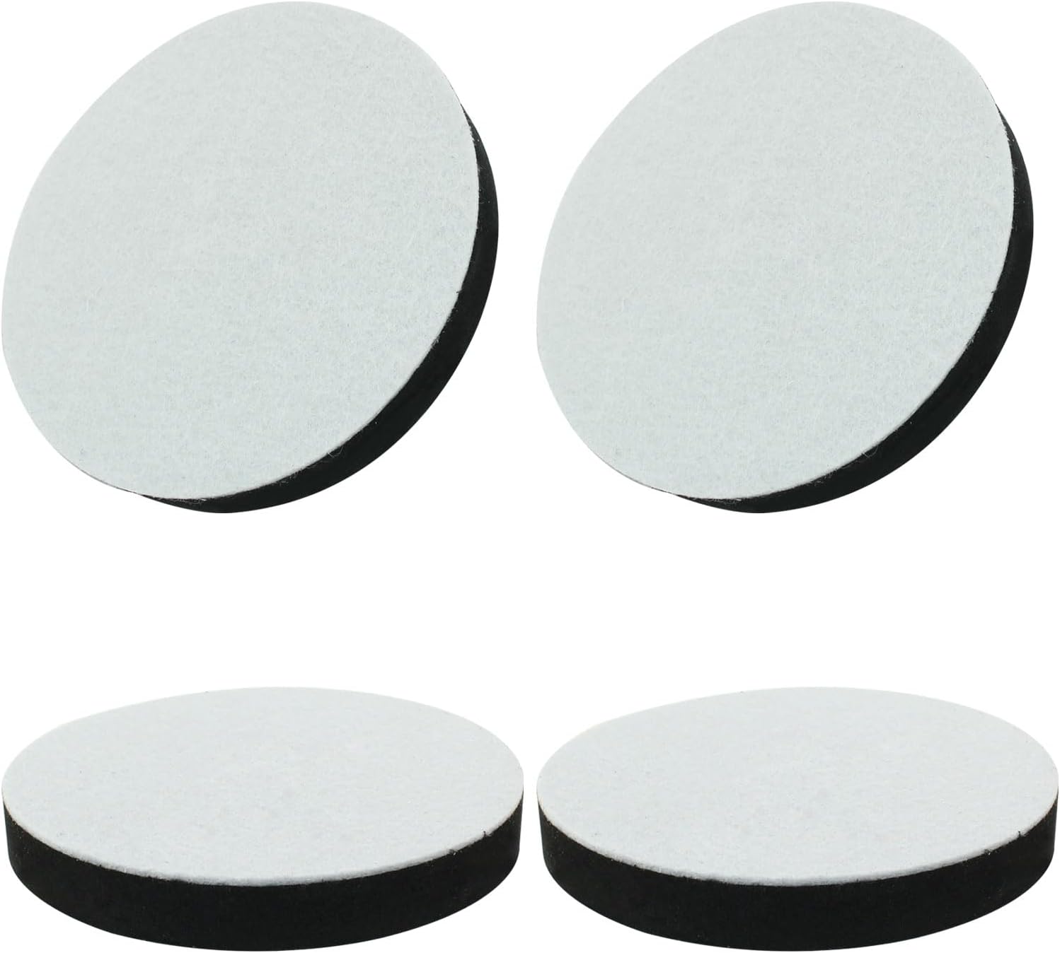 4 Pcs Round Furniture Bed Risers, Self-Adhesive Sofa Tables Risers Adds 1/2" Height with Felt Pad (Black, 4.72" Width)