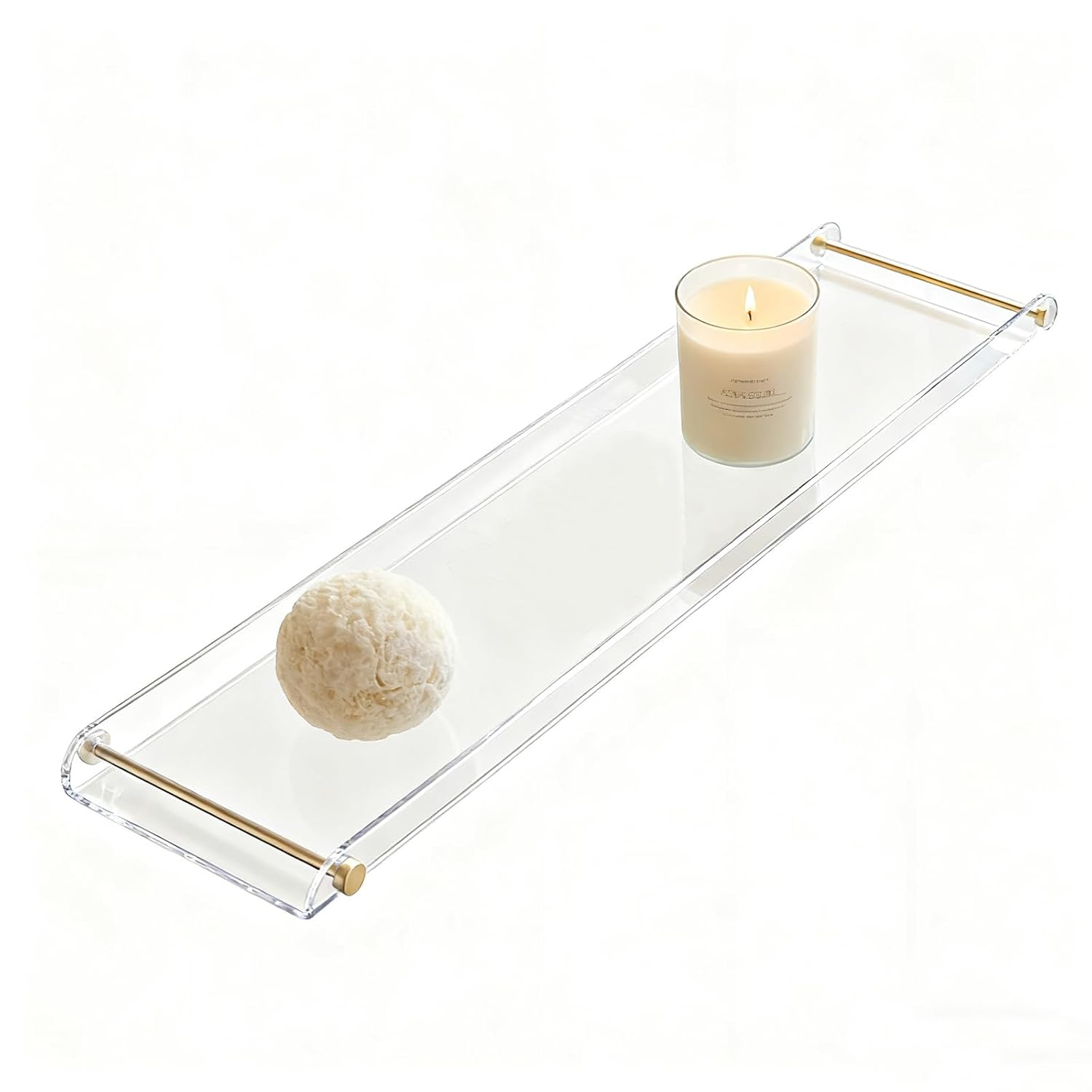 Acrylic Bathtub Tray NEWRAIN Clear Bath Caddy Tub Table Unique House Warming Gifts New Home Anniversary and Wedding