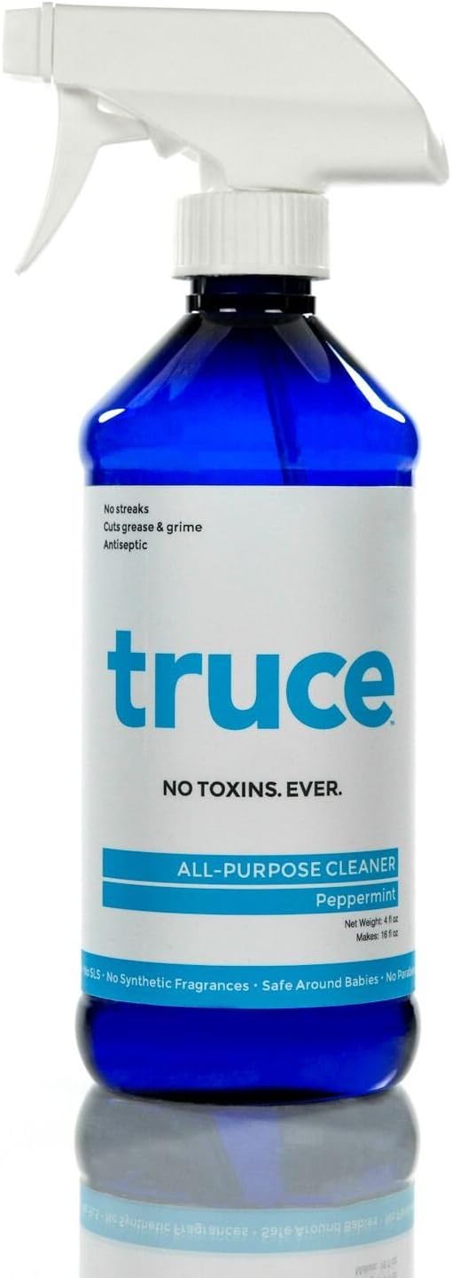 Truce All Purpose Cleaner - Cuts Grease, Anti-Septic, Kid and Pet Safe, Cruelty Free, Made in The USA - Peppermint (16 Ounce)