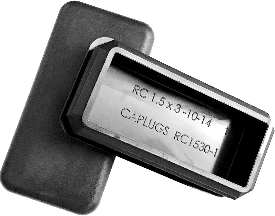 Top Secret PDR(8 Pack) CAPLUGS - 1 1/2" x 3" | 10-14 Ga Tube Insert | Snap in Rectangular Cap Plugs | Fence Post Steel Pipe Tube Inserts - Fitness Equipment End Caps