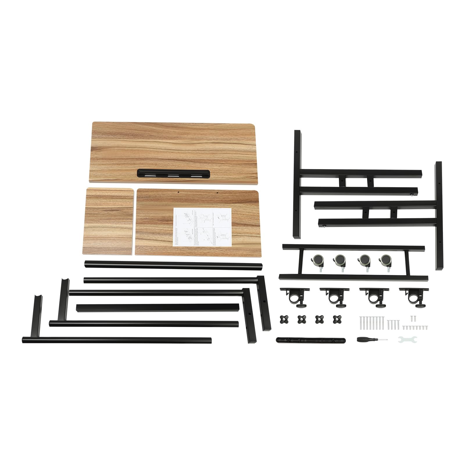 Mobile Standing Desk Height Adjustable Laptop Desk Desktop Rolling Laptop Cart Sit Stand Desk Home Office Desk with — view 6