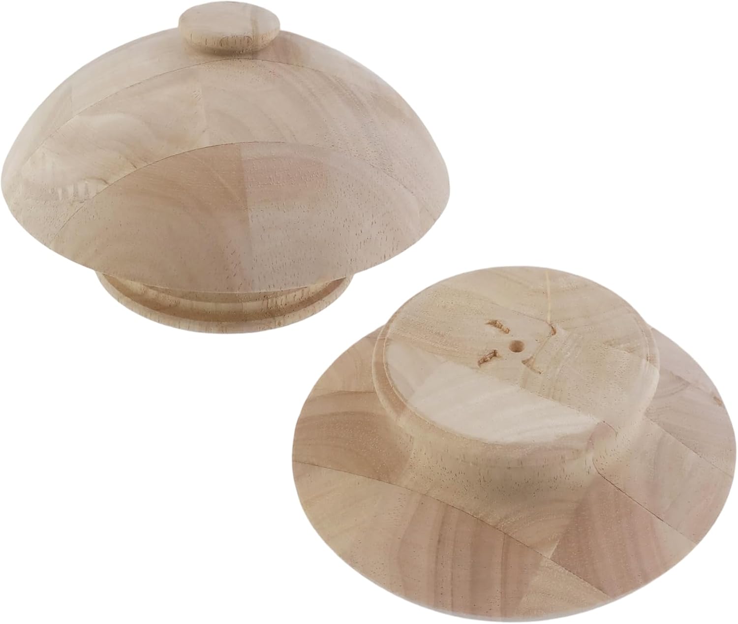 2 Pcs Wood Finials 3.54"x5.9" Decorative Unfinished Bed Post Finials for Crafts Staircase Fence Bed