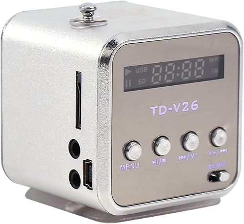 CCYLEZ Radio AM FM portátil con altavoz de música Bluetooth, mini altavoz retro vintage, altavoz Bluetooth portátil con tarjeta de soporte de radio