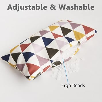 Mouse Wrist Rest Bean Bag Set, Ergonomic Mouse Pad, Keyboard, Wrist Support, Filled Ergo Beads, Easy Typing Game Colorful Triangle 15x8x3cm