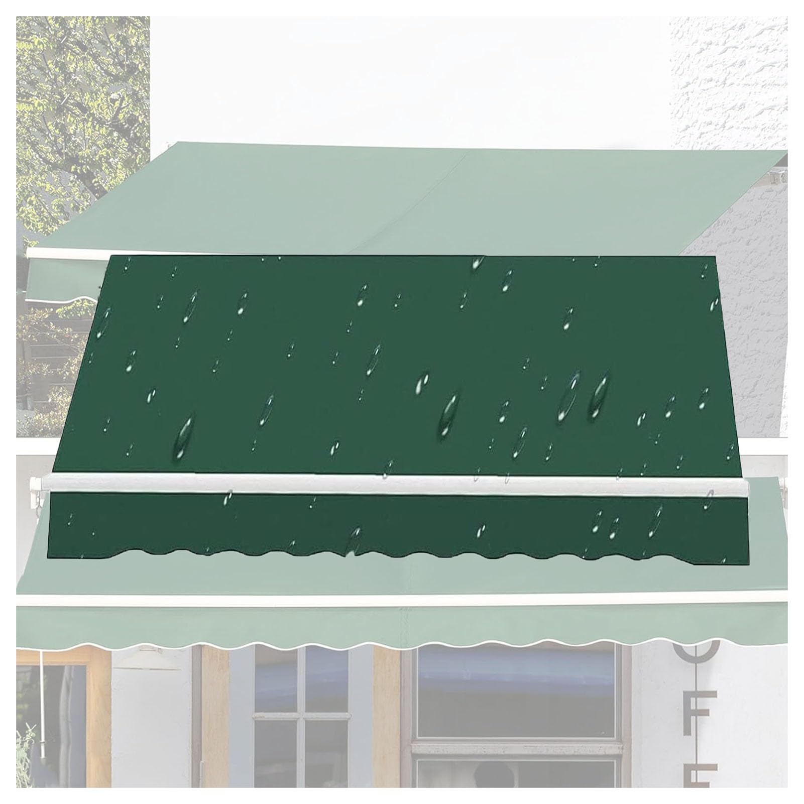 ZFUCMAYL Replacement Fabric For Awnings, Retractable Awnings Fabric For Patio, Many Sizes Replacement Tarpaulin with Front Valance for Market Doors and Windows (without Frame)(9.8x6.5ft)
