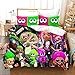 PTNQAZ Juego de cama Splatoon con estampado 3D para niños, funda de edredón tamaño Queen King, ropa de cama para niños (individual, 2)