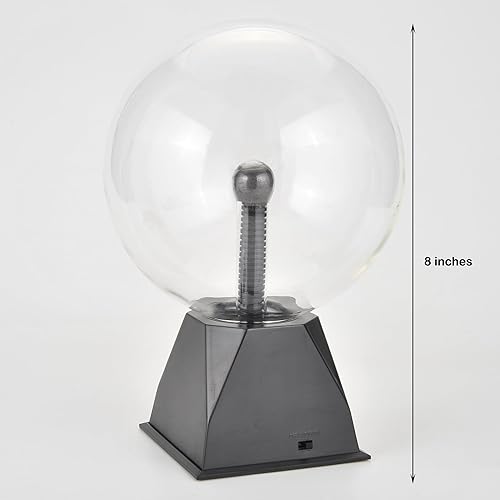 Miniatura 2 de PowerTRC Plasma Ball, 8 inch Plasma Night Lamp, Batter Powered Respond to Touch & Sound Plasma Globe, PartyScience Props, Home Bedroom Decoration