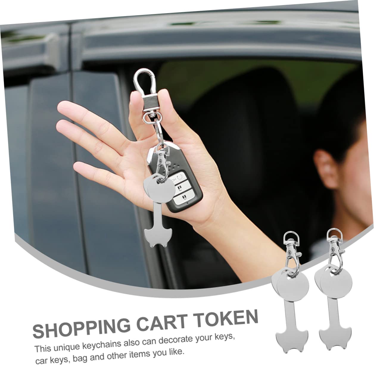 Amazon.co.jp: Ciieeo 3個ショッピングカートトークン キーチェーン 亜合製 メタルコイン バッグペンダントチャーム 転式スナップフック付き  : ファッション