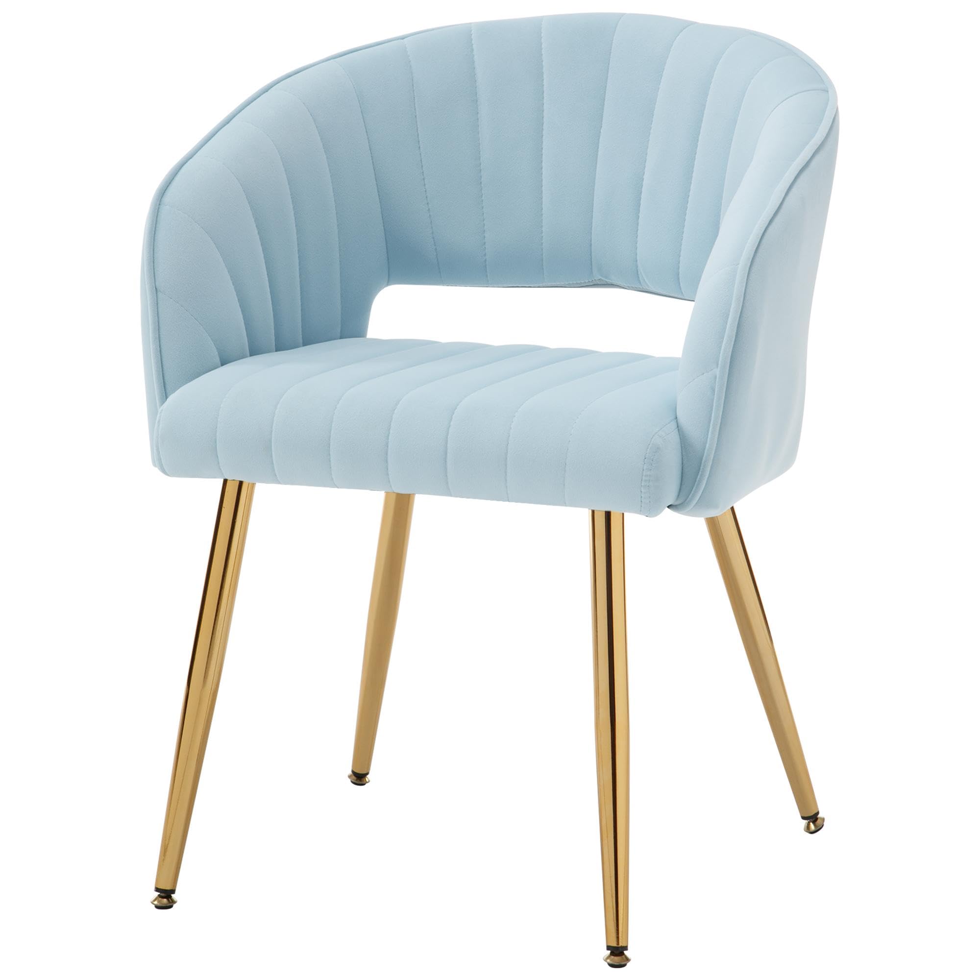 Westice Velvet Home Office Desk Chair Set of 1, Modern Tufted Vanity Chairs with Gold Metal Legs, Upholstered Accent Armchair for Living Room